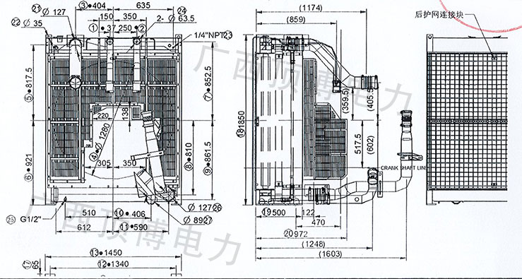 康明918博天堂组KTAA19-G6散热器构造图 